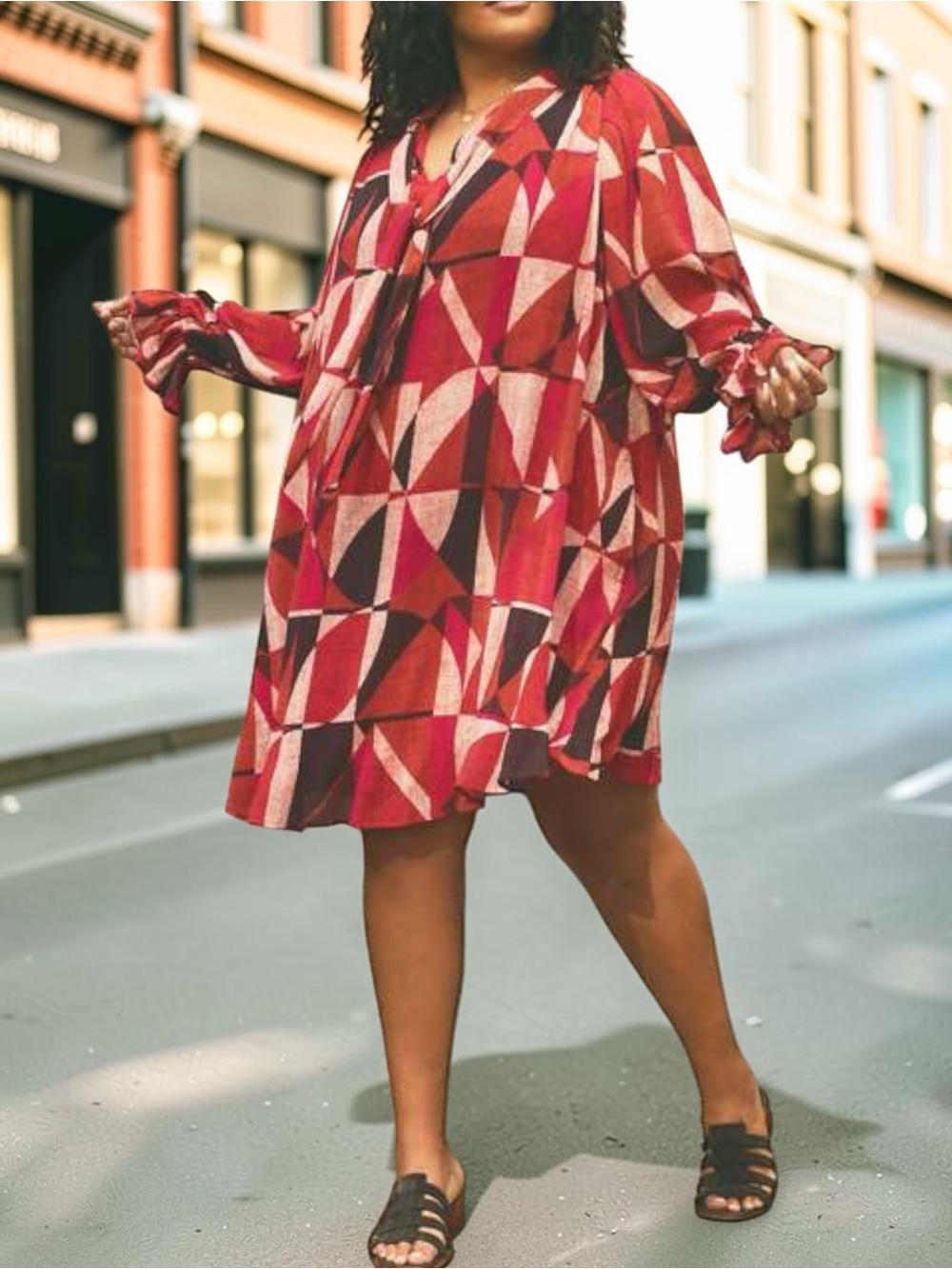 EUC THE ODELLS Geometric Swing Keltie Dress 2X